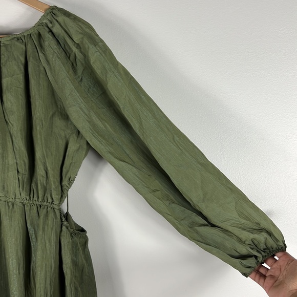 ASTR Olive Green Freya Cut Out Midriff Maxi Dress - Picture 6 of 7